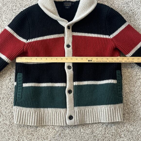 Pendleton Women’s Ranger Stripe Lambswool Cardigan Sweater Size Large - Picture 3 of 6